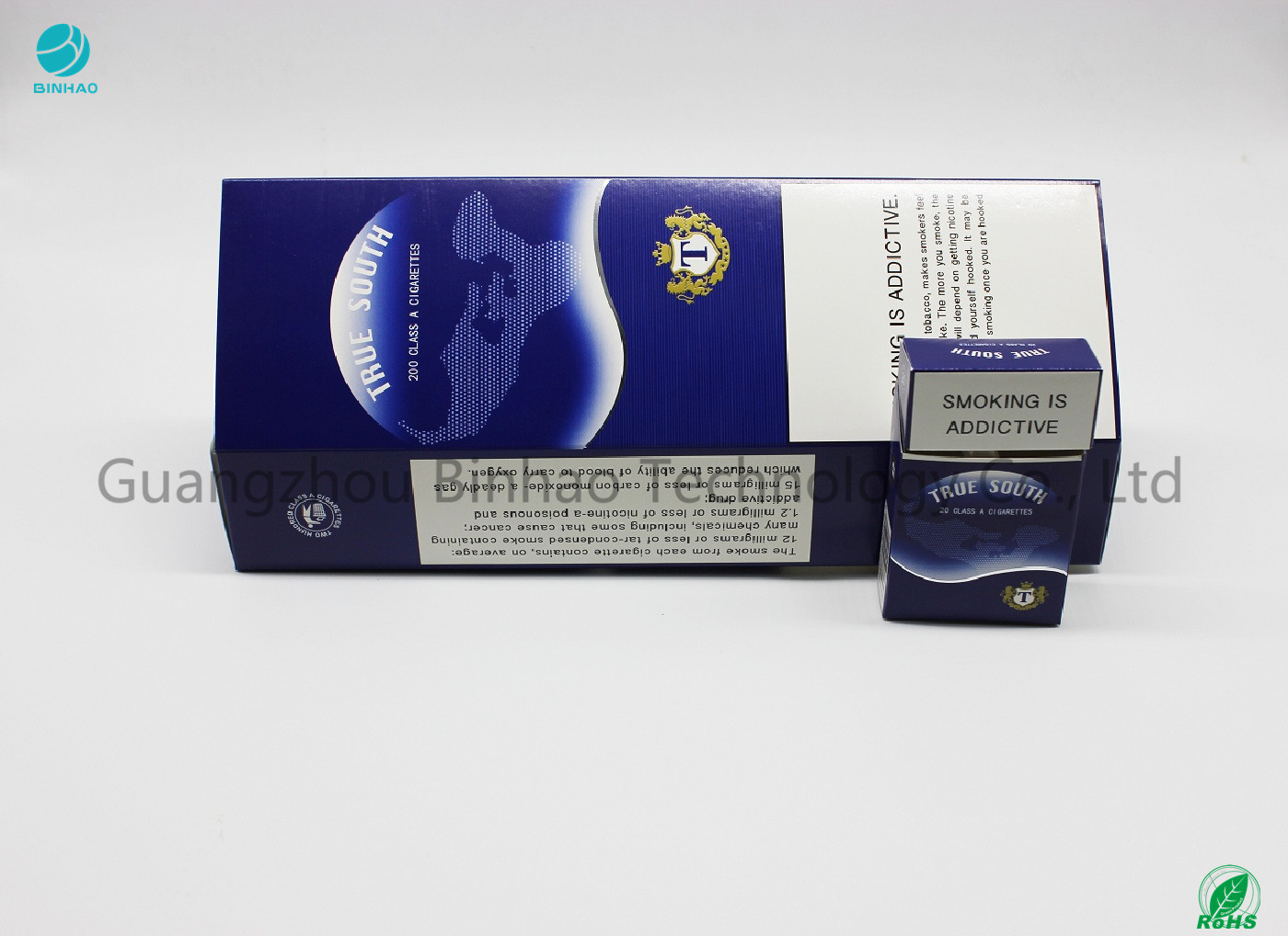 Kabartmalı Logo ile Geri Dönüşümlü Gravür Baskı Karton Sigara Durumlarda
