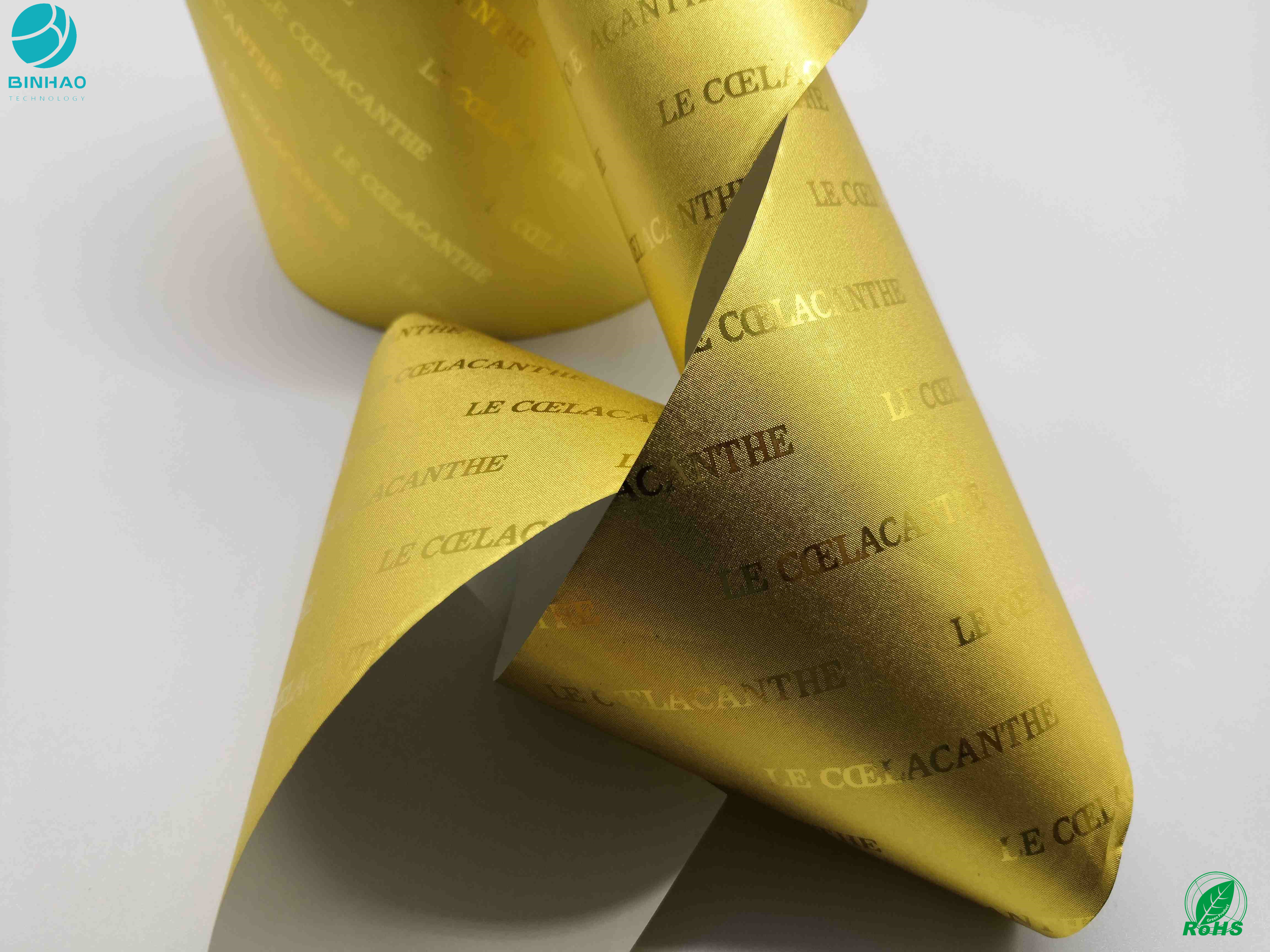 Tütün 1500M Uzun İyi Genişletilebilirlik Alüminyum Folyo Kağıt Altın Rengi Özelleştirilmiş