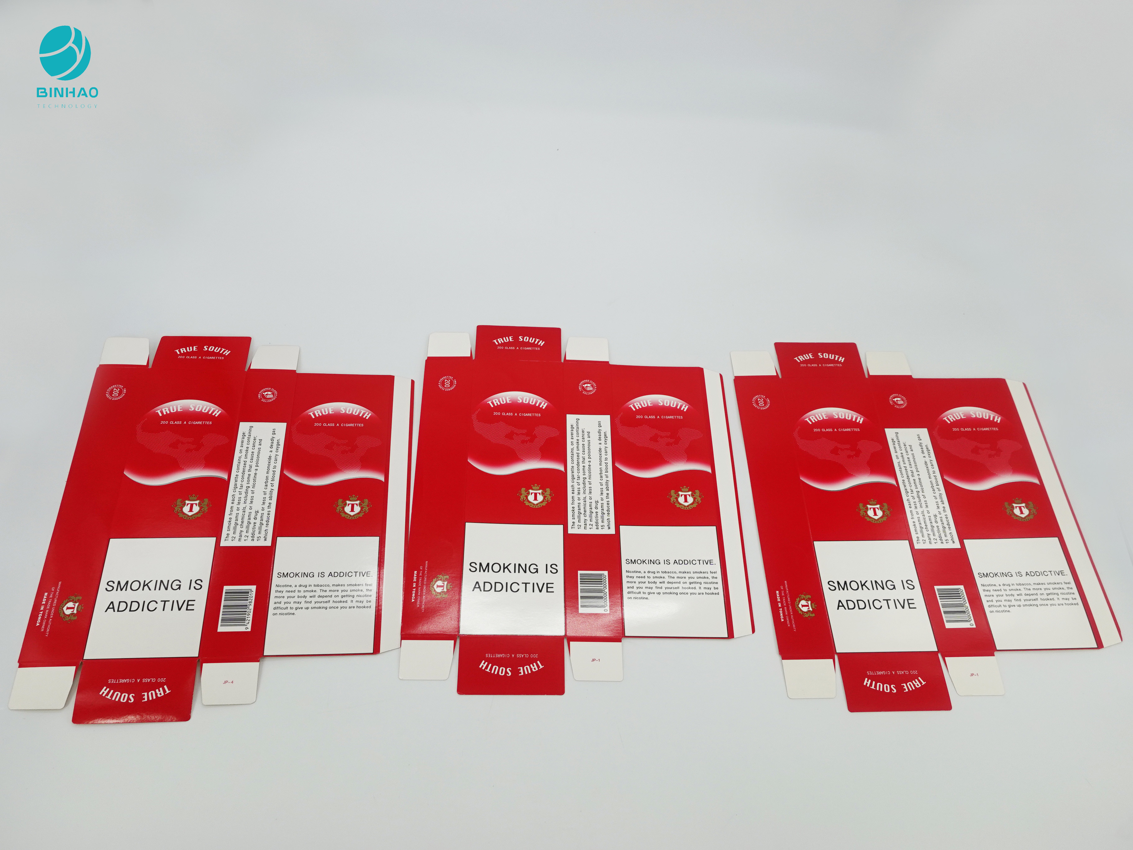 Sigara Tabakası Sigara Ambalaj Kutusu İçin Kırmızı Arka Plan Özel Tasarım Karton