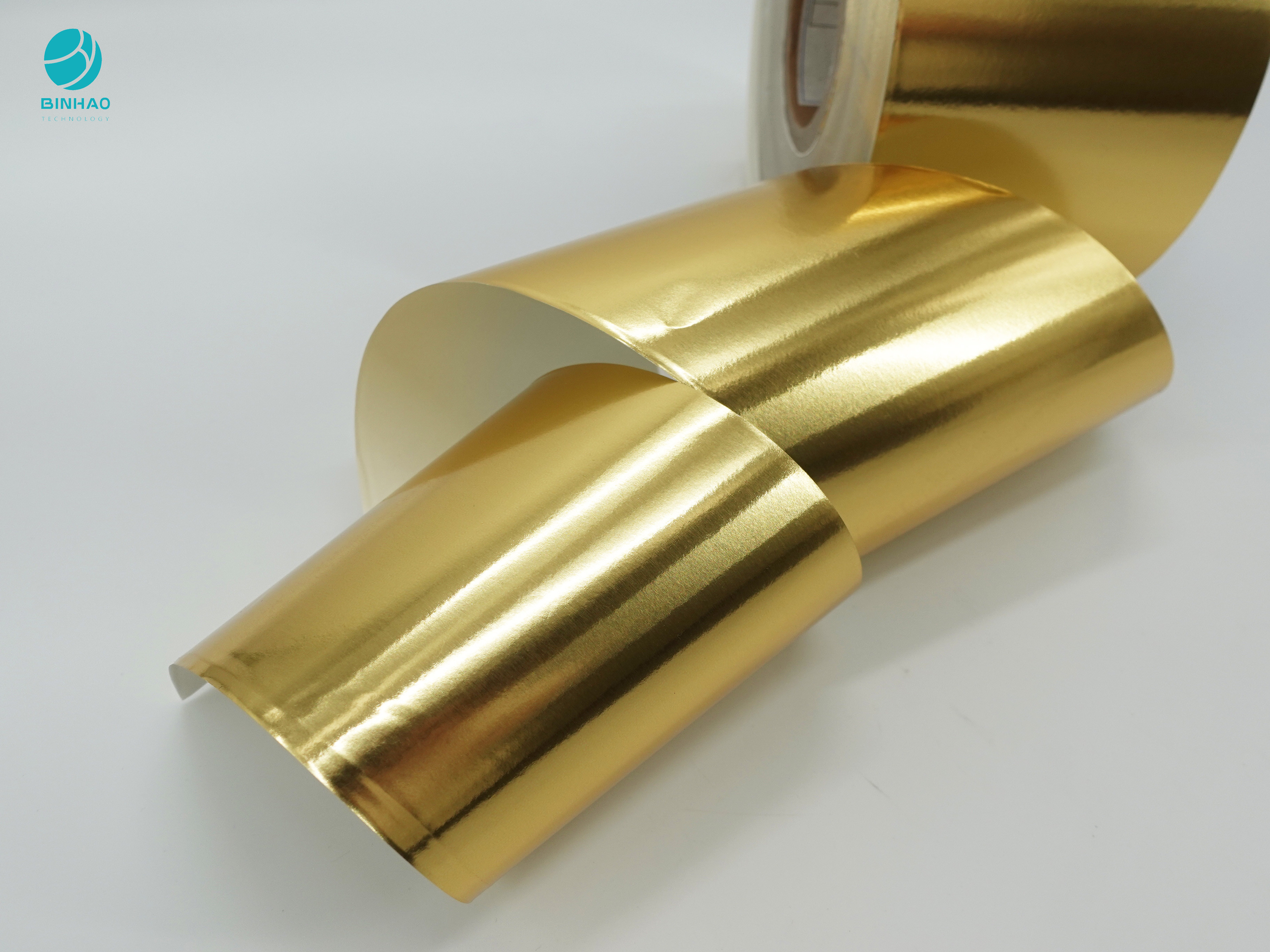 Sigara İç Ambalaj İçin Altın Pürüzsüz Kompozit 114mm Alüminyum Folyo Kağıt